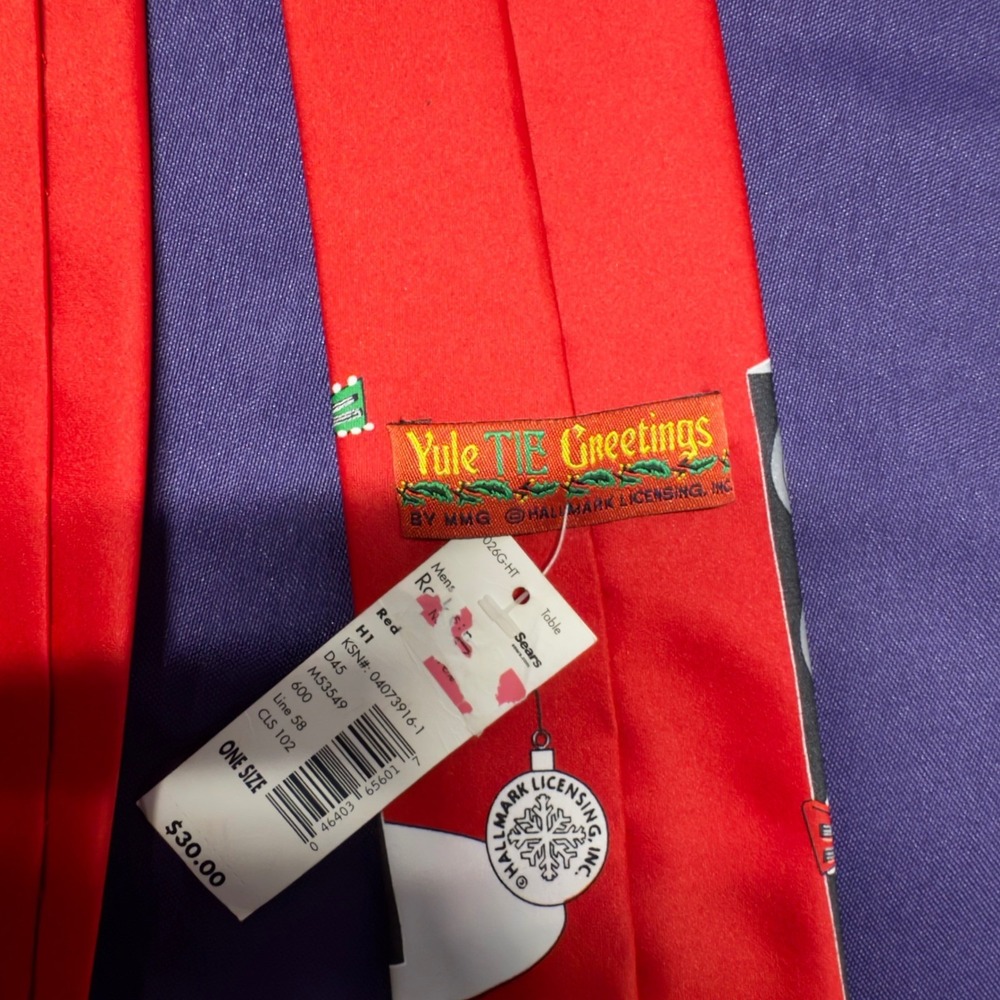 Hallmark Mens Christmas Tie Rock On Band Holiday Novelty Necktie Yule Greetings - Picture 3 of 5